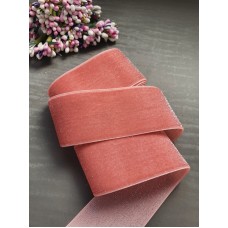 Глиттерная бархатная лента 38 мм цвет №4 (розовый персик)