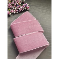 Глиттерная бархатная лента 38 мм цвет №10 (розовый)