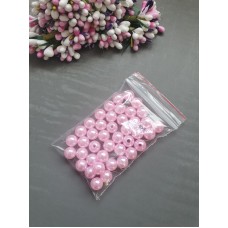 Бусины 8 мм (цвет розовый) 10 грамм