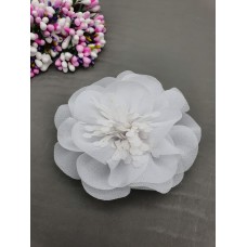 Шифоновый цветок "Камелия" (цвет белый) - остаток 2 шт.