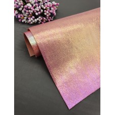 Блестящий материал "Хамелеон" цвет золотисто-розовый