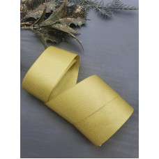 Лента сатиновая двухсторонняя 38 мм (золотой/золото)
