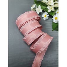 Декоративная лента 22 мм "С волнистым краем" (пепельно-розовый)