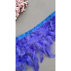 Перья на тесьме (цвет синий) 10 см