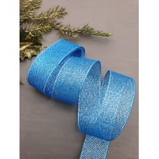 Парчовая лента 25 мм (цвет ярко-голубой)