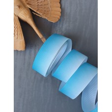Лента репсовая 25 мм "Градиент" цвет голубой/белый