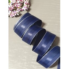 Лента с атласной вставкой (цвет темно-синий/серебро)