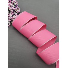Лента с люрексом 38 мм (цвет 156 - розовый/серебро)