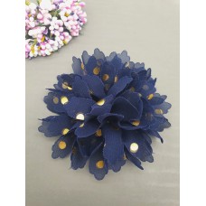 Шифоновый цветок "Золотой горошек" (темно-синий) 